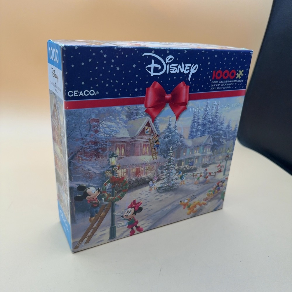 Ceaco Disney Thomas Kinkade Mickey Christmas Puzzle 1000pc
